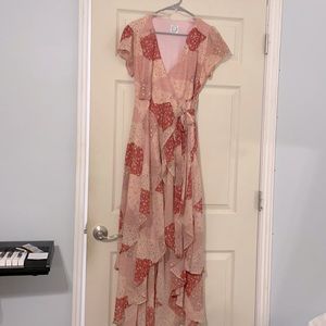 Blue rain floral dress